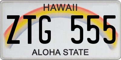 HI license plate ZTG555