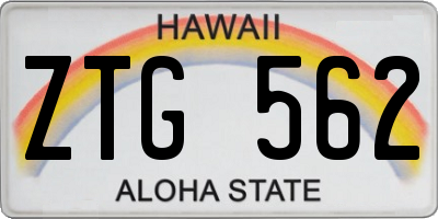HI license plate ZTG562