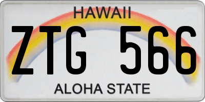 HI license plate ZTG566