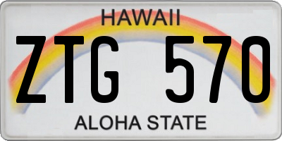 HI license plate ZTG570