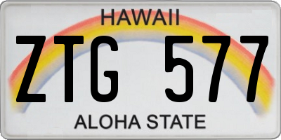 HI license plate ZTG577
