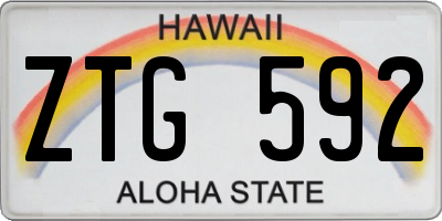 HI license plate ZTG592