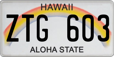 HI license plate ZTG603