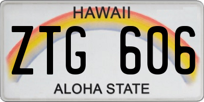 HI license plate ZTG606