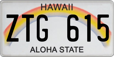 HI license plate ZTG615