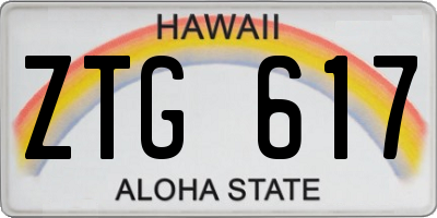 HI license plate ZTG617