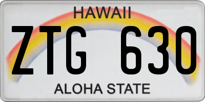 HI license plate ZTG630