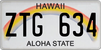 HI license plate ZTG634