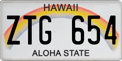 HI license plate ZTG654
