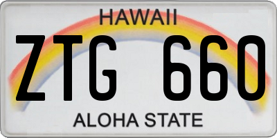 HI license plate ZTG660