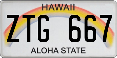 HI license plate ZTG667