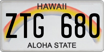 HI license plate ZTG680