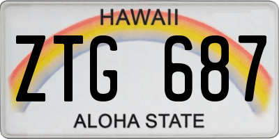 HI license plate ZTG687