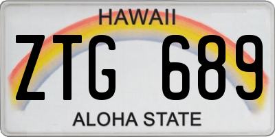 HI license plate ZTG689