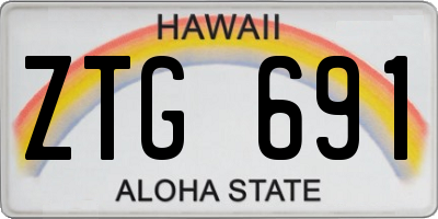 HI license plate ZTG691