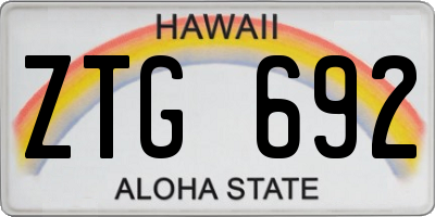 HI license plate ZTG692