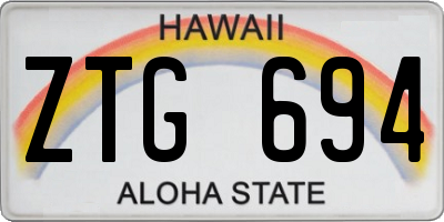 HI license plate ZTG694