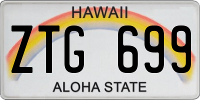 HI license plate ZTG699