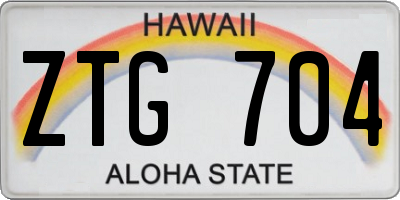 HI license plate ZTG704
