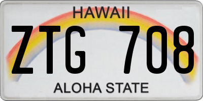 HI license plate ZTG708