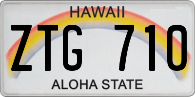 HI license plate ZTG710