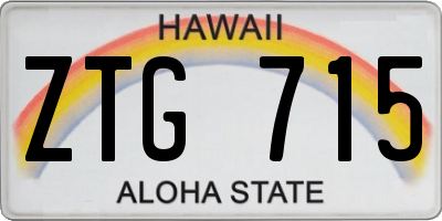 HI license plate ZTG715