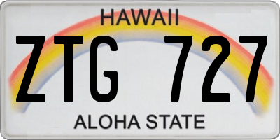 HI license plate ZTG727