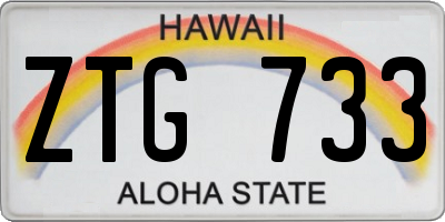 HI license plate ZTG733