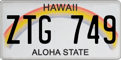 HI license plate ZTG749