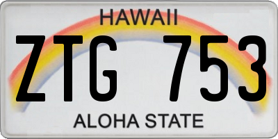HI license plate ZTG753