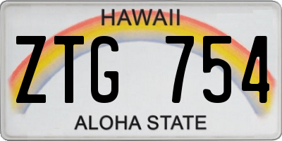 HI license plate ZTG754