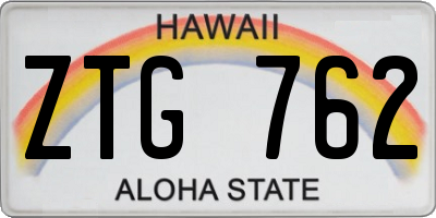 HI license plate ZTG762