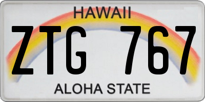 HI license plate ZTG767