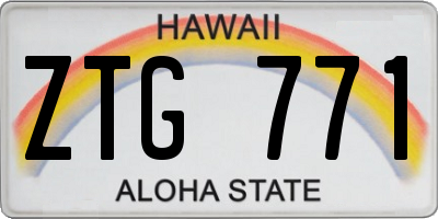 HI license plate ZTG771