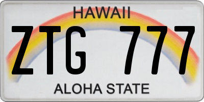 HI license plate ZTG777