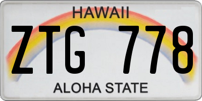 HI license plate ZTG778