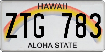 HI license plate ZTG783