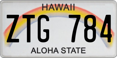 HI license plate ZTG784
