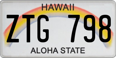 HI license plate ZTG798