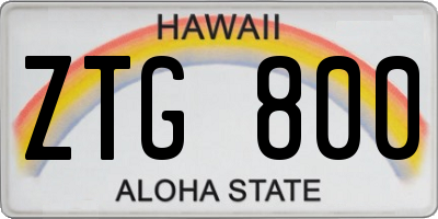 HI license plate ZTG800