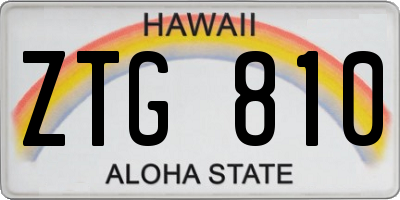 HI license plate ZTG810