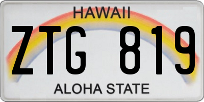 HI license plate ZTG819
