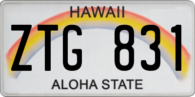 HI license plate ZTG831