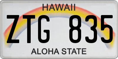 HI license plate ZTG835