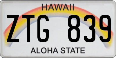 HI license plate ZTG839
