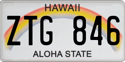 HI license plate ZTG846