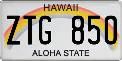 HI license plate ZTG850