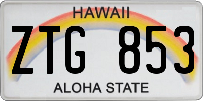 HI license plate ZTG853
