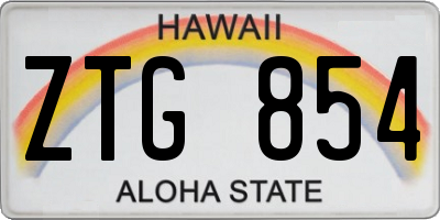 HI license plate ZTG854