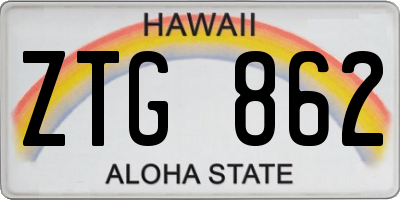 HI license plate ZTG862